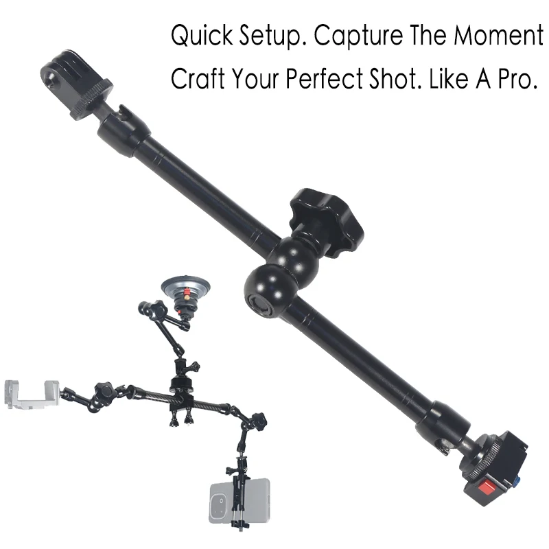 Extension Magic Arm Quick Release Tripod Adapter 1/4" Camera Mount for GoPro DJI OSMO Action Insta360 ACE Phone Holder Bracket