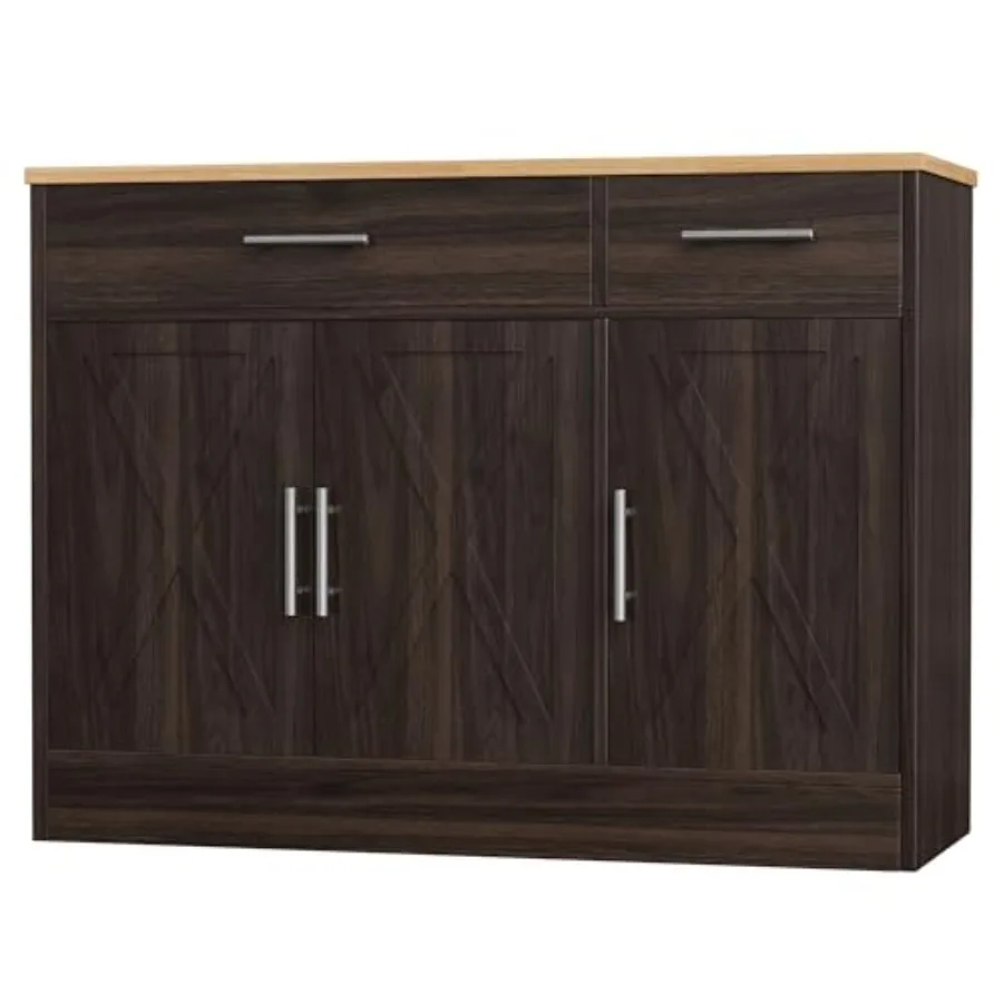 

Современный буфет в стиле фермерского дома с дверцами-складками, 2 ящиками и 3 дверцами, деревянный кофейный барный шкаф с регулировкой