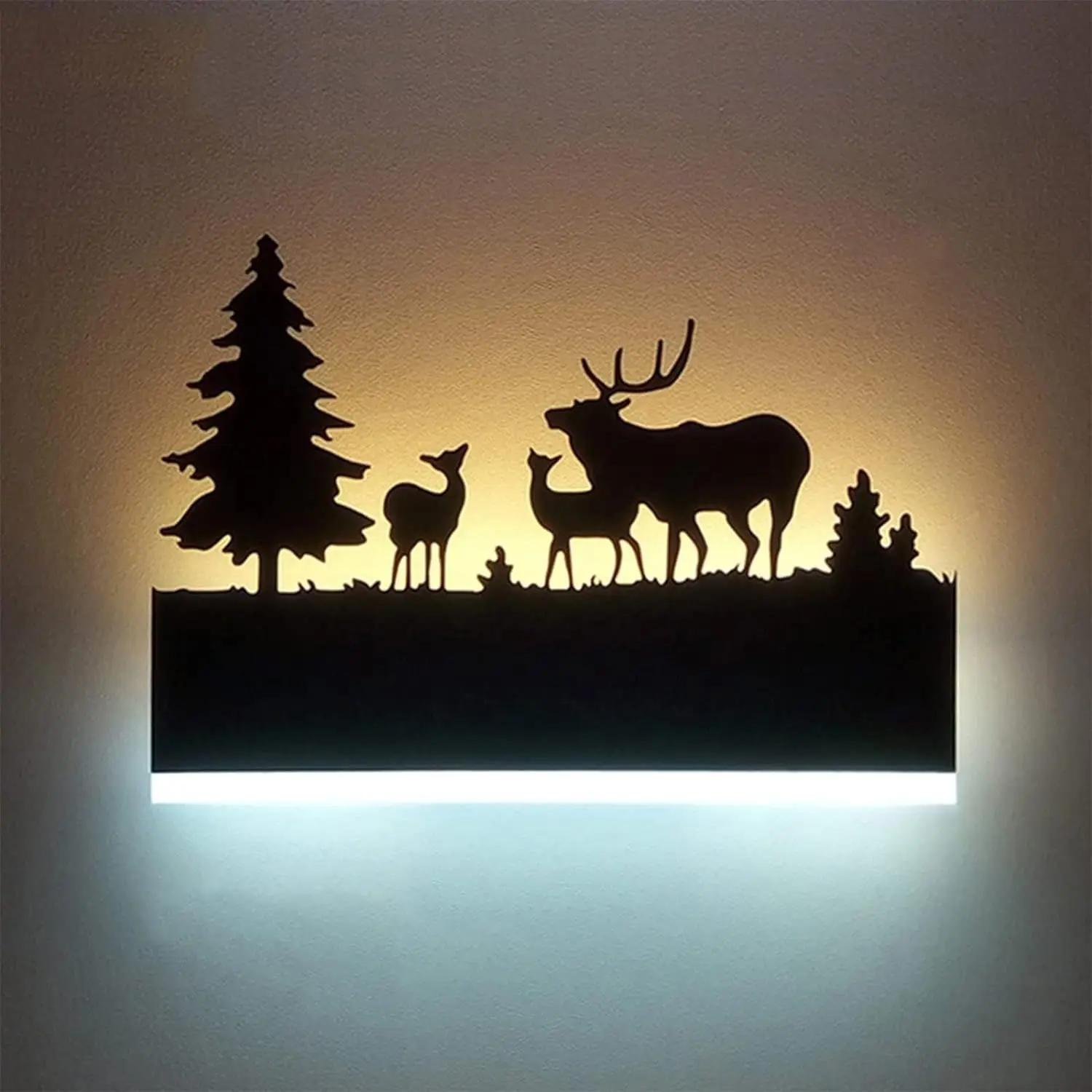 Wall Light with Cartoon Animal Pattern Design, Metal Acrylic Wall Lighting Glow Up and Down for Mirror Living Room Bedroom