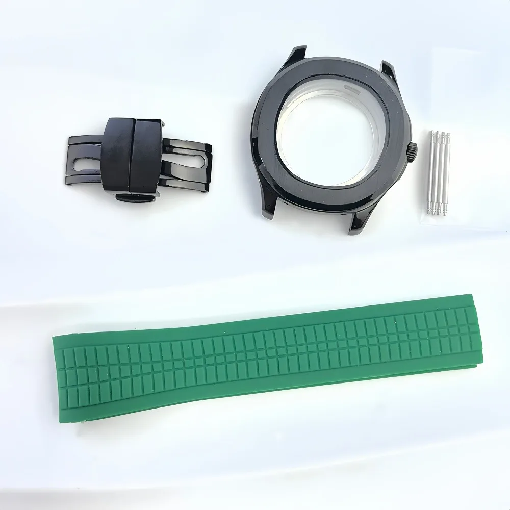 NH 35 caso Diâmetro 42mm Nautilus relógio pulseira de borracha à prova d'água 100m acessórios de relógio compatíveis com movimento nh35/nh36