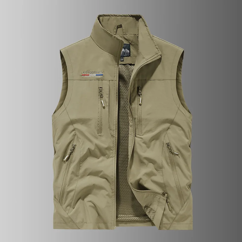 

2026 Spring and Summer fashion jacket,men's outdoor stand-up collar functional multi-pocket waterproof and quick-drying jacket