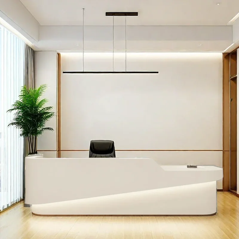

Aesthetic Center Decor Luxury Furniture Office Front Desk Reception Counter Clothes Modern Beauty Salon Empfangstheke Tables