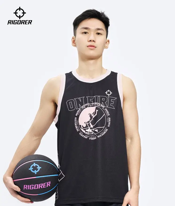 

RIGORER Men's Sports Vest 2024 Summer New Fashion Sports Casual Printed Basketball Training Sleeveless Vest Gyms Tank Tops