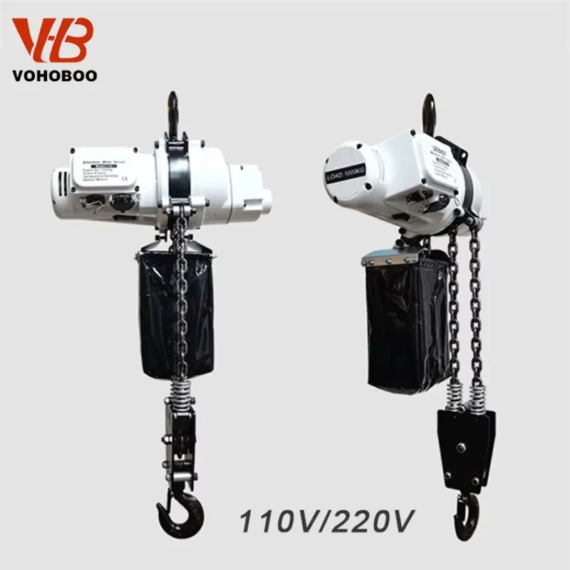 Electric Chain Hoist 250kg 500kg 1 Ton 220V 110V Single Phase Elect Trolley Chain Hoist
