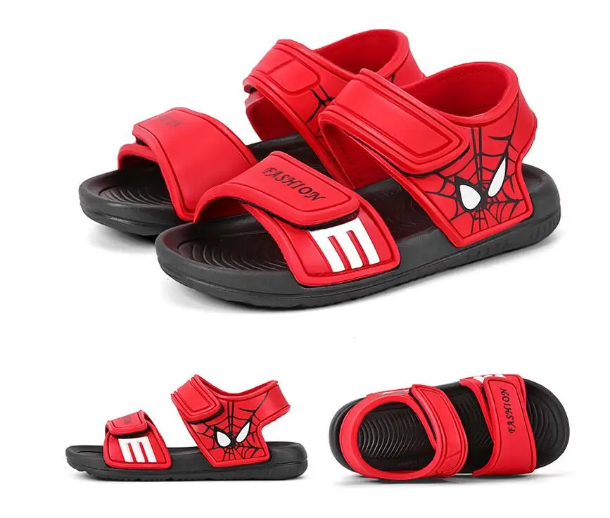 Zapatos de playa antideslizantes suaves para niños, Sandalias abiertas de Capitán América, Spiderman, Mickey, niños salvajes, niñas, estudiantes,