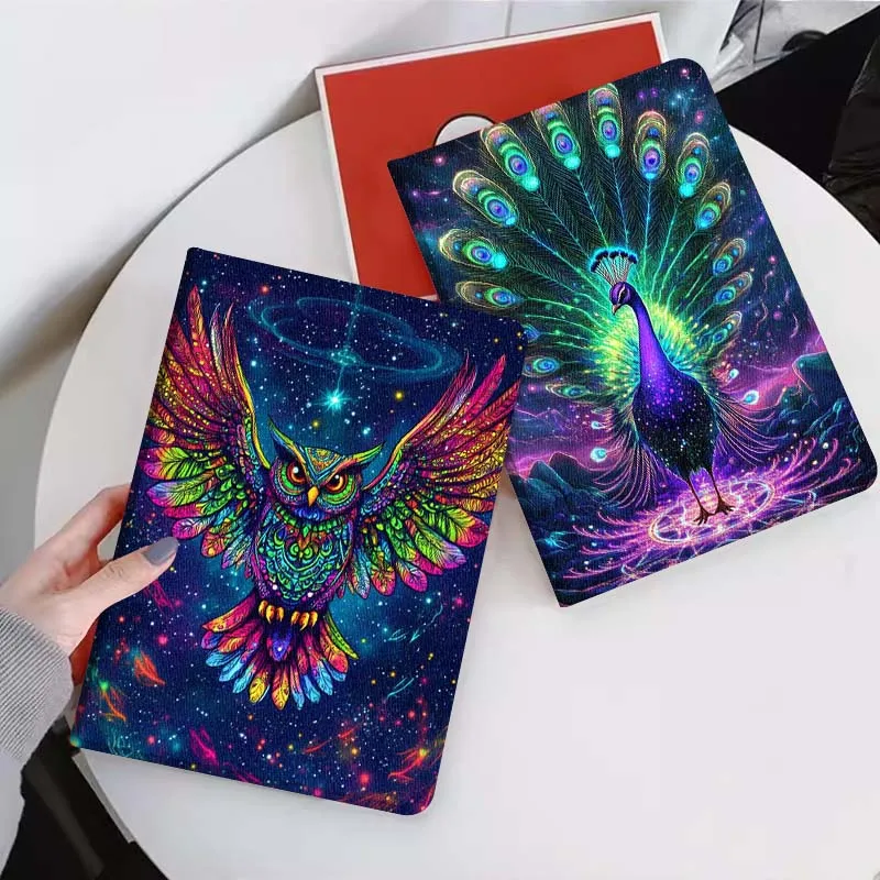 

Colorful Owl Cool Art Gift For Xiaomi Mi Pad Mini 4 5 6 7 SE Pro Plus Redmi Pad 2 SE 2025 8.8 11 Foldable Tablet Case