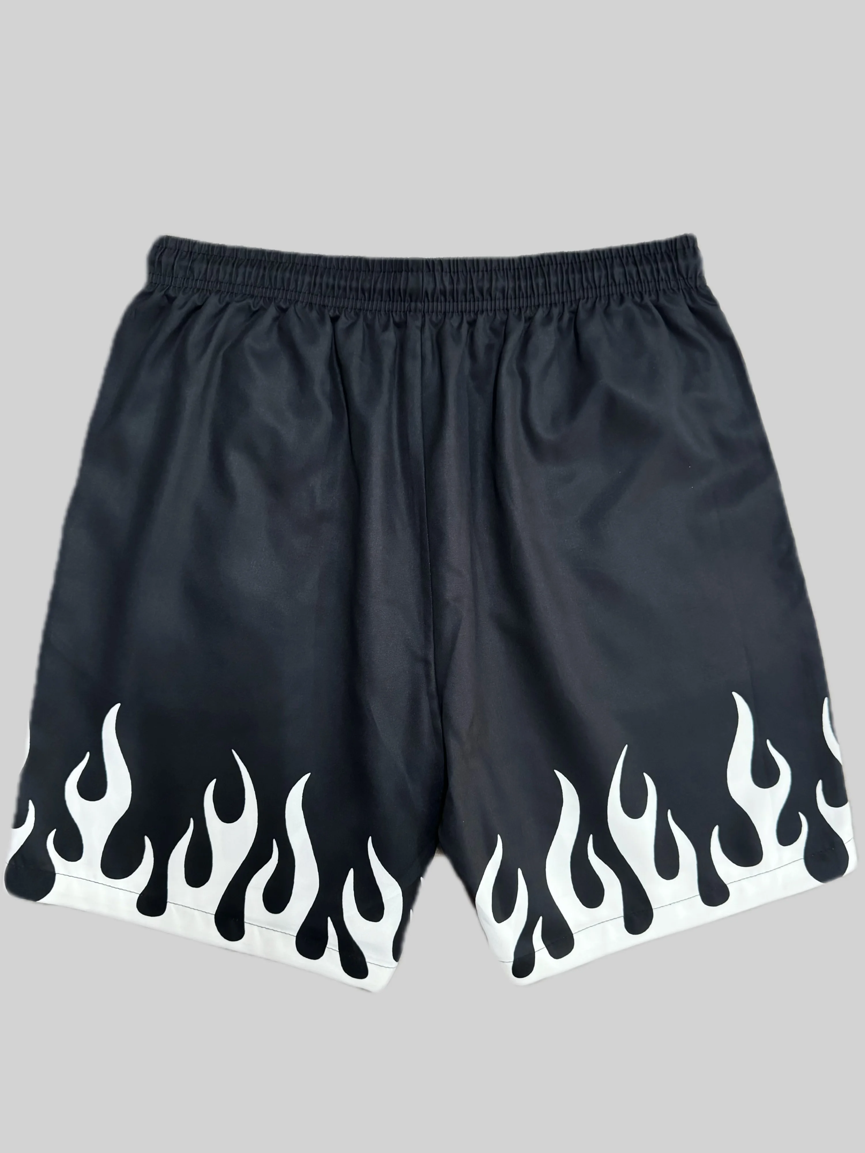 Fashion Men Summer Shorts Letter and Flame Print Pattern Shorts Fashion Athletic Breathable Outdoor Sports Training Shorts Moto