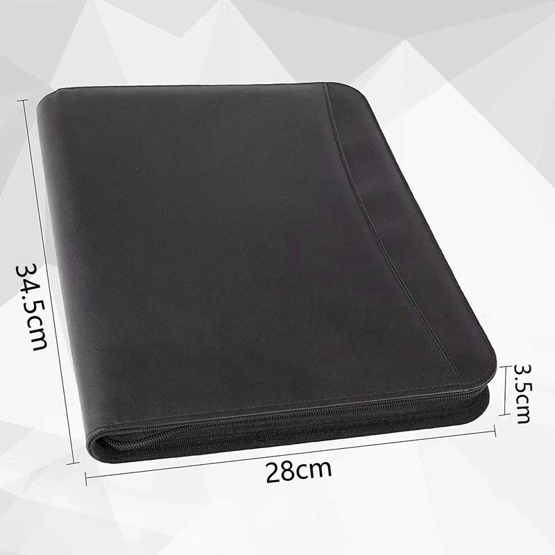 Imagem -06 - Aay-vegan Leather Portfolio Pasta de Fechamento com Zíper Portfolio para Negócios Ipad Tabela e Cartão Entrevista Retomar Binder