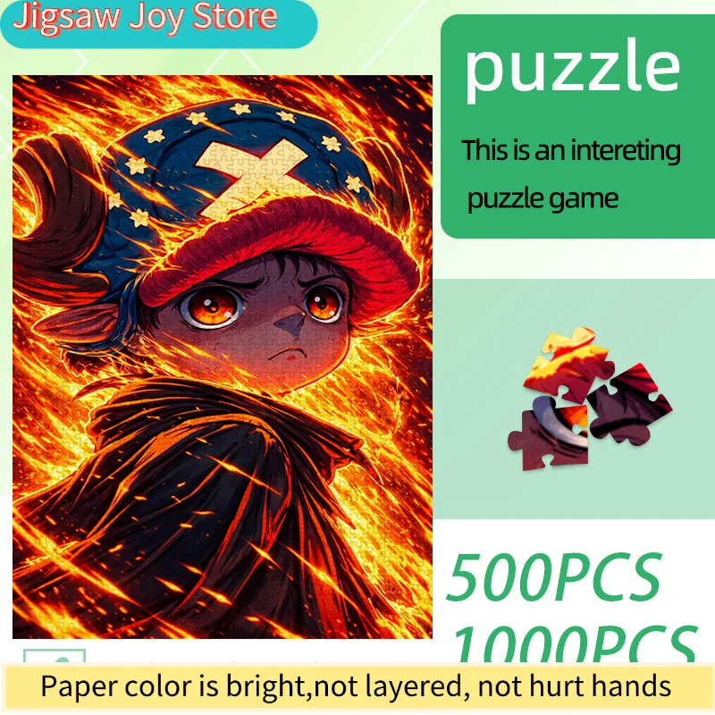 

Бумажный пазл, головоломка, изысканный пазл, пазл для взрослых (Тони Тони Чоппер, окруженный огнями, в шляпе со звездой)