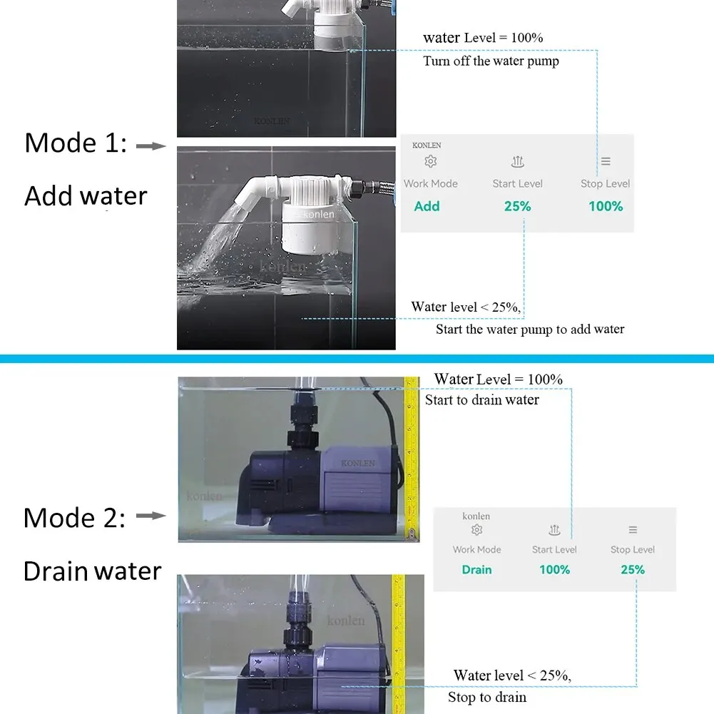 KONLEN-Capteur de niveau d'eau Tuya, contrôleur WiFi, alarme de fuite et d'inondation, détecteur de débit précieux, protection contre les fuites, débordement, piscine, maison intelligente