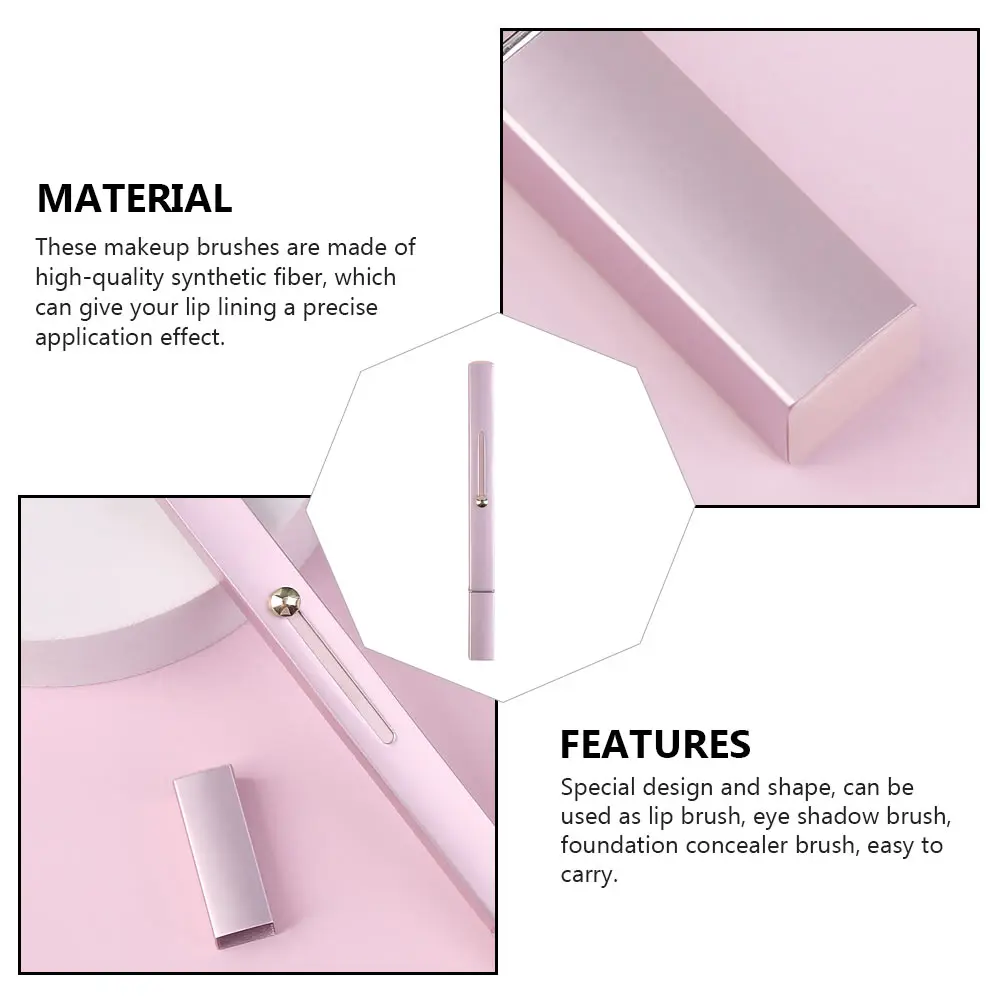 

1pc Double-Headed Concealer Multi-Function Makeup Tool Thick Thin Brush For Foundation Eyeshadow Lip Liner Durable