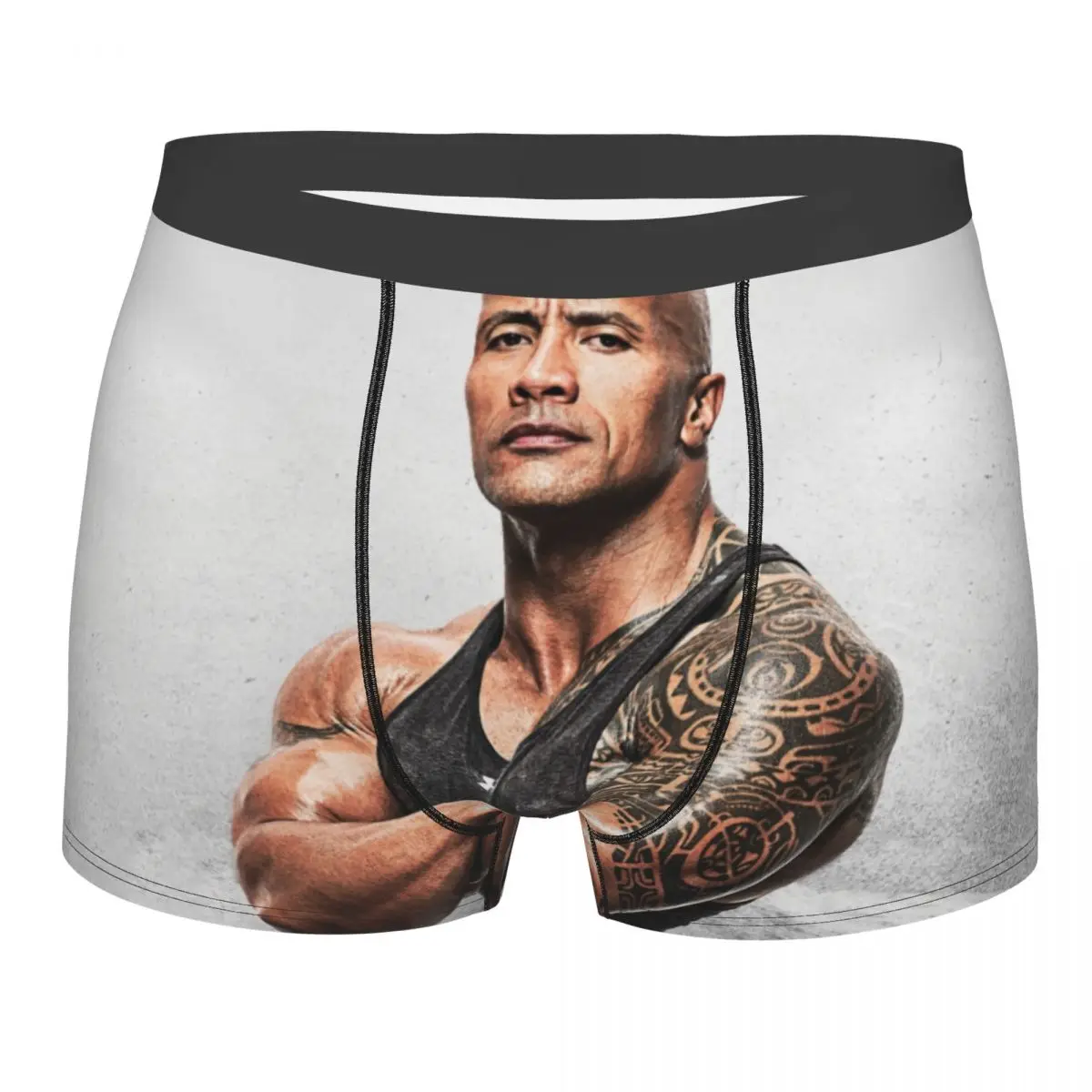 Custom The Rock Face Dwayne Boxers Shorts Mens Famous Actor Johnson Briefs Underwear Fashion Underpants