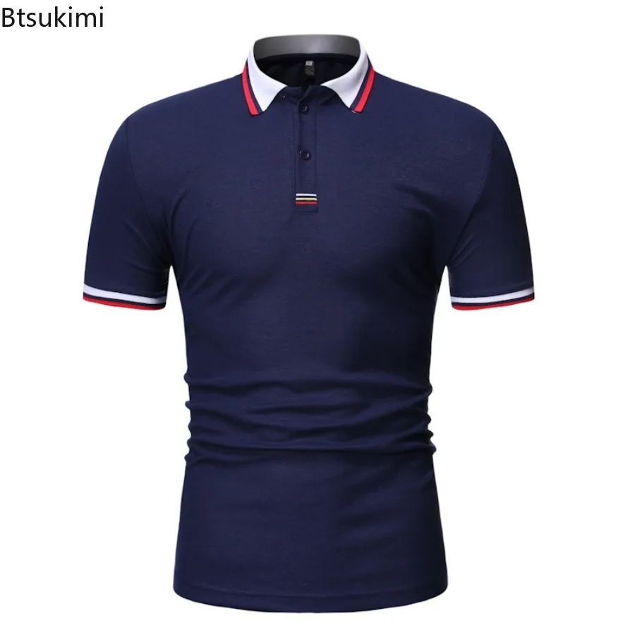 

High-grade Men Office Business Polo Shirts Summer Solid Casual Short Sleeve Golf Shirt 2025 Breathable All Match T-shirt for Men