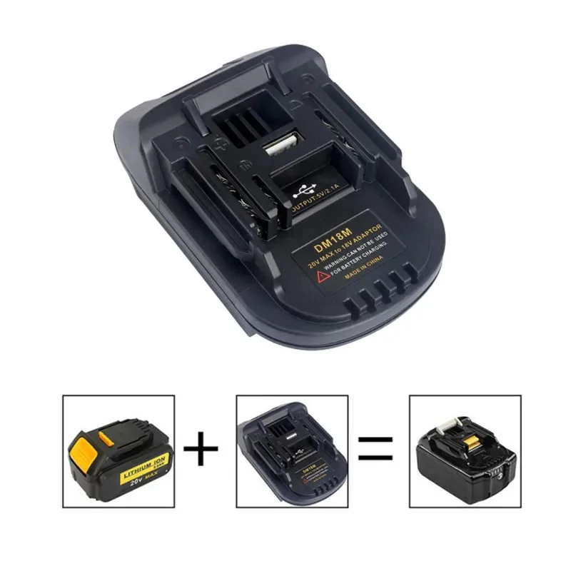 Adaptador de batería, convertidor para Milwaukee, Dewalt, Makita, 18V, BL1830, BL1850, DM18M, accesorios para herramientas eléctricas