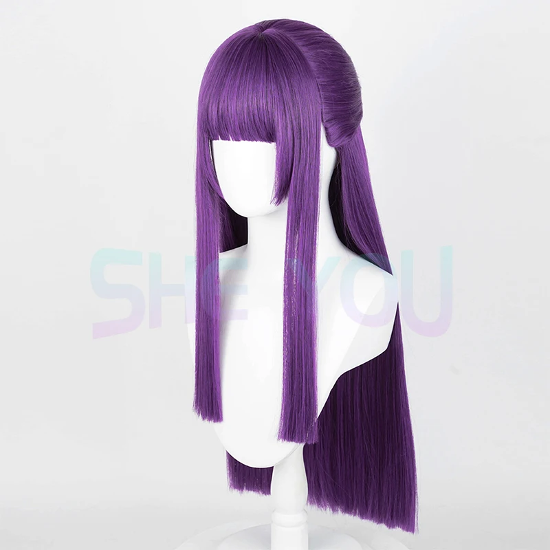 80cm Frieren Fern Cosplay Fantasy Wig Anime  Heat Resistant Synthetic Hair Carnival Halloween Party Props +Wig Cap