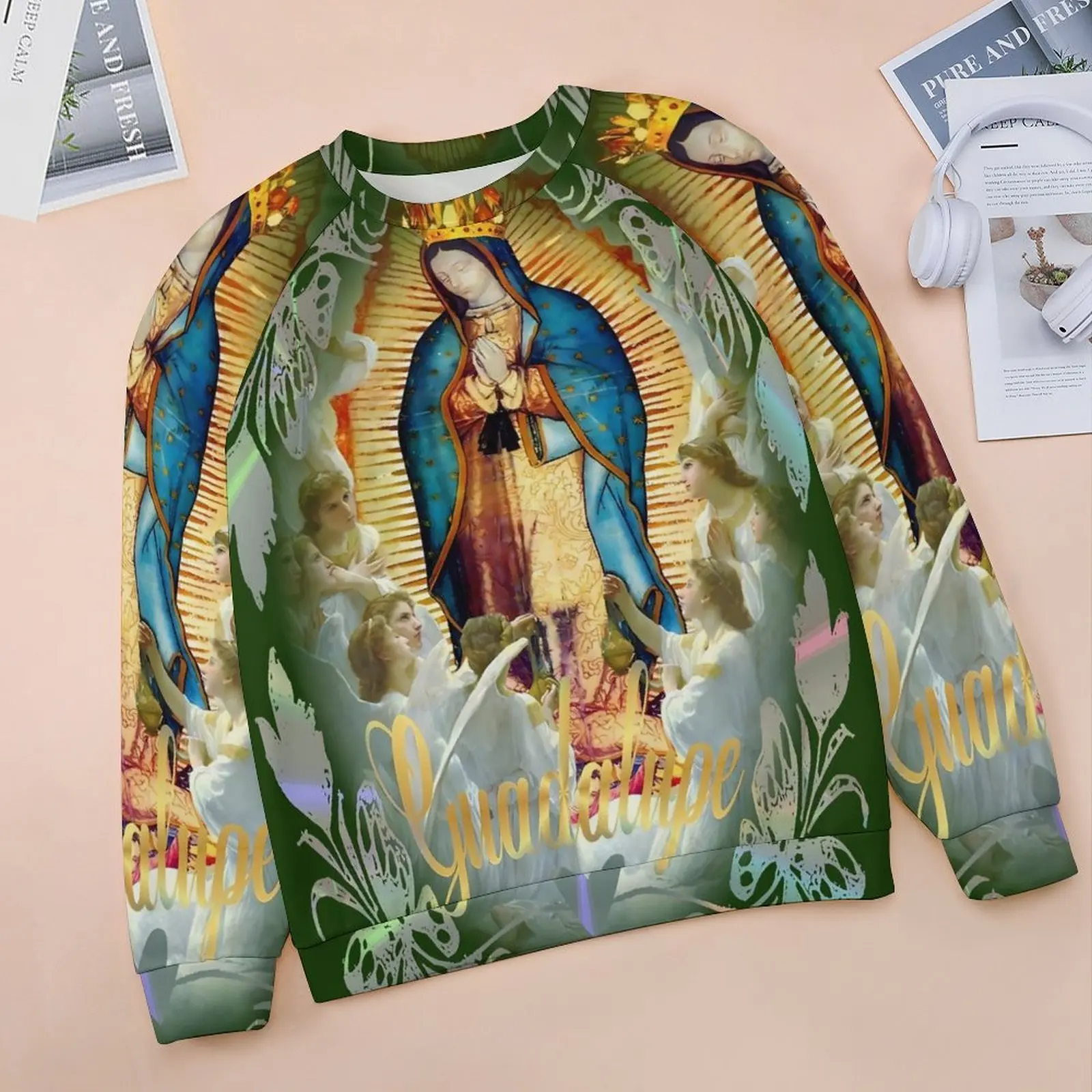 Our Lady of Guadalupe Hoodies Woman Long Sleeve Mexican Virgin Mary Trendy Casual Hoodie Wholesale Fashion Oversized Sweatshirts