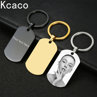 Custom Laser Engrave Photo Text Tag Key Chain Stainless Steel Personalized Name Date Key Ring  Anniversary Gift Daily Jewellery