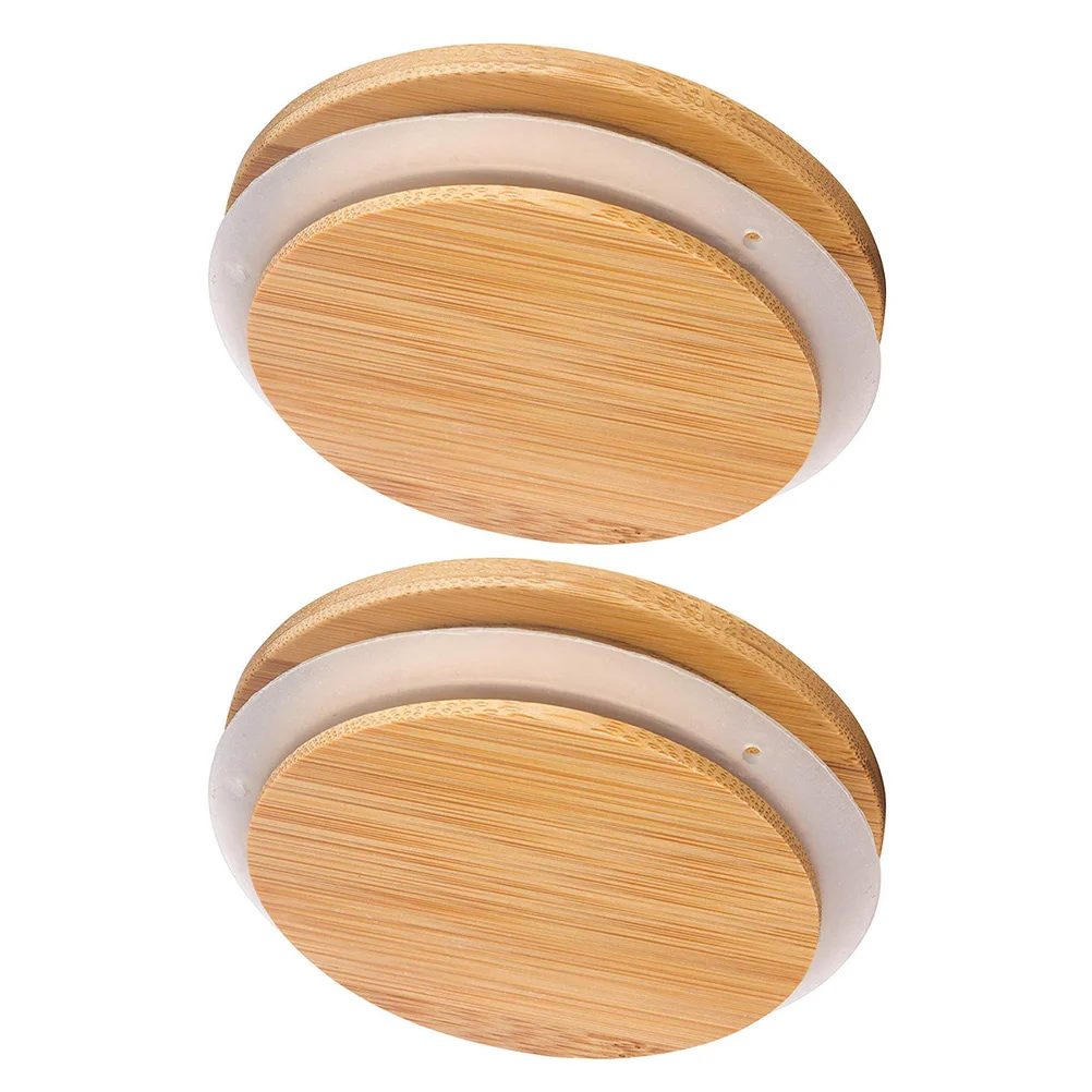 

2Pcs Bamboo Glass Jar Lid Replacement Sealing Cover for Storage Container Accessories Bottle Lid Bottle Cover