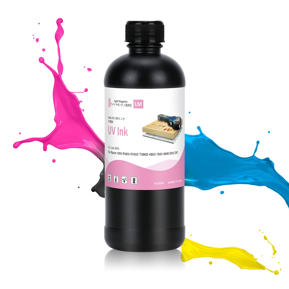 Winnerjet 500ML UV-inkt voor DX5 DX6 DX7 TX800 XP600 printkop voor Epson 1390 L800 L1800 R1800 printerinkt voor alle UV-printers