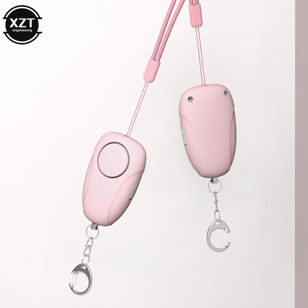 Personal Alarm Rechargeable Girls Safety Protection Alarm 120dB Scream Siren Keychain Backpack Pendant Security Equipment