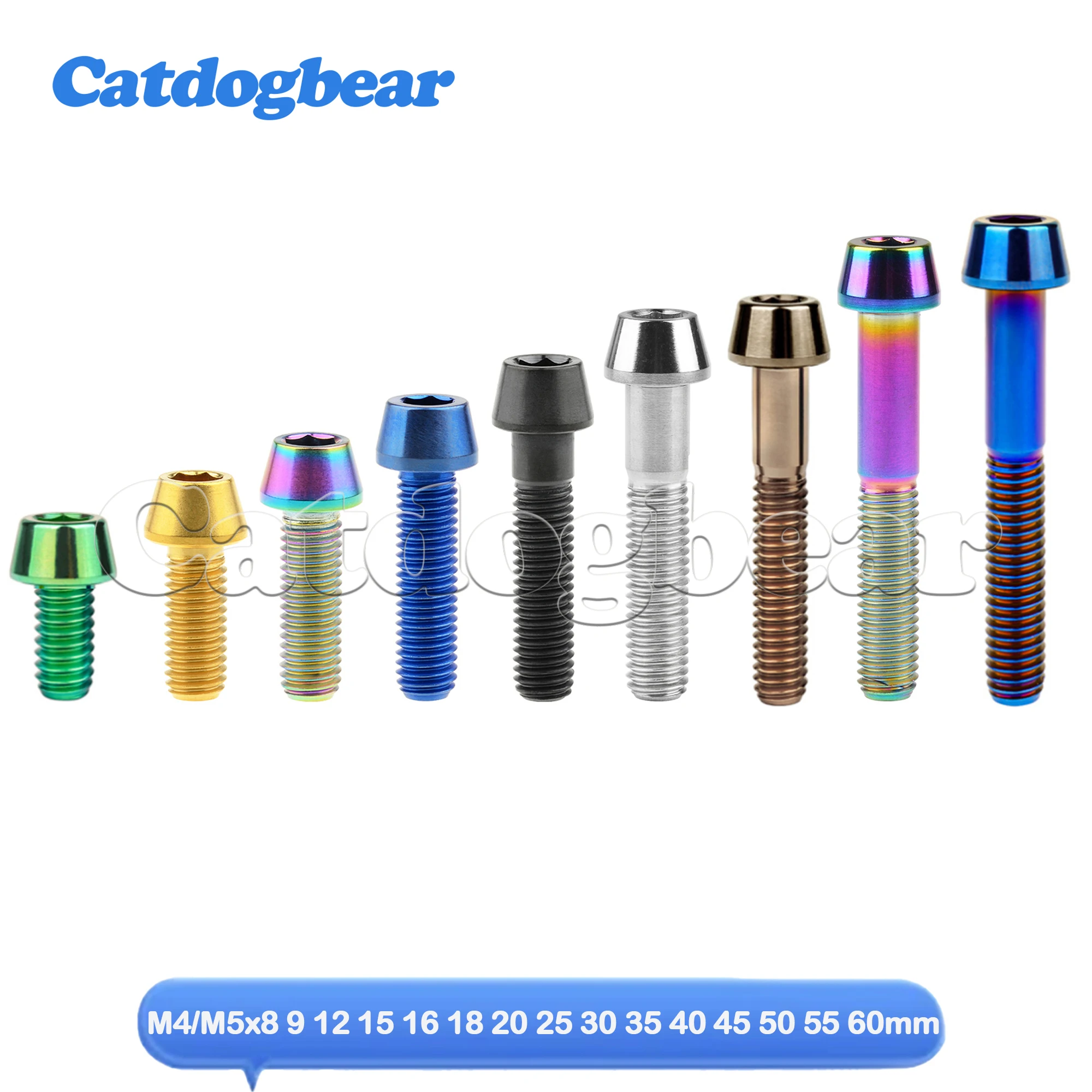 

CATDOGBEAR Титановые болты M4/M5x8 9 12 15 16 18 20 25 30 35 40 45 50 55 60мм