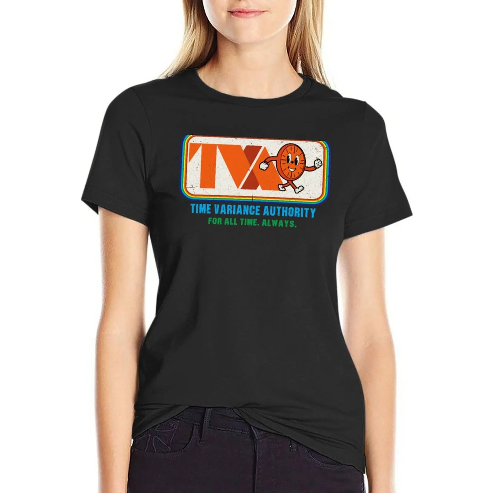 TVA Time Variance Authority Miss Minutes Rainbow Worn T-Shirt vintage sports fans tshirts woman