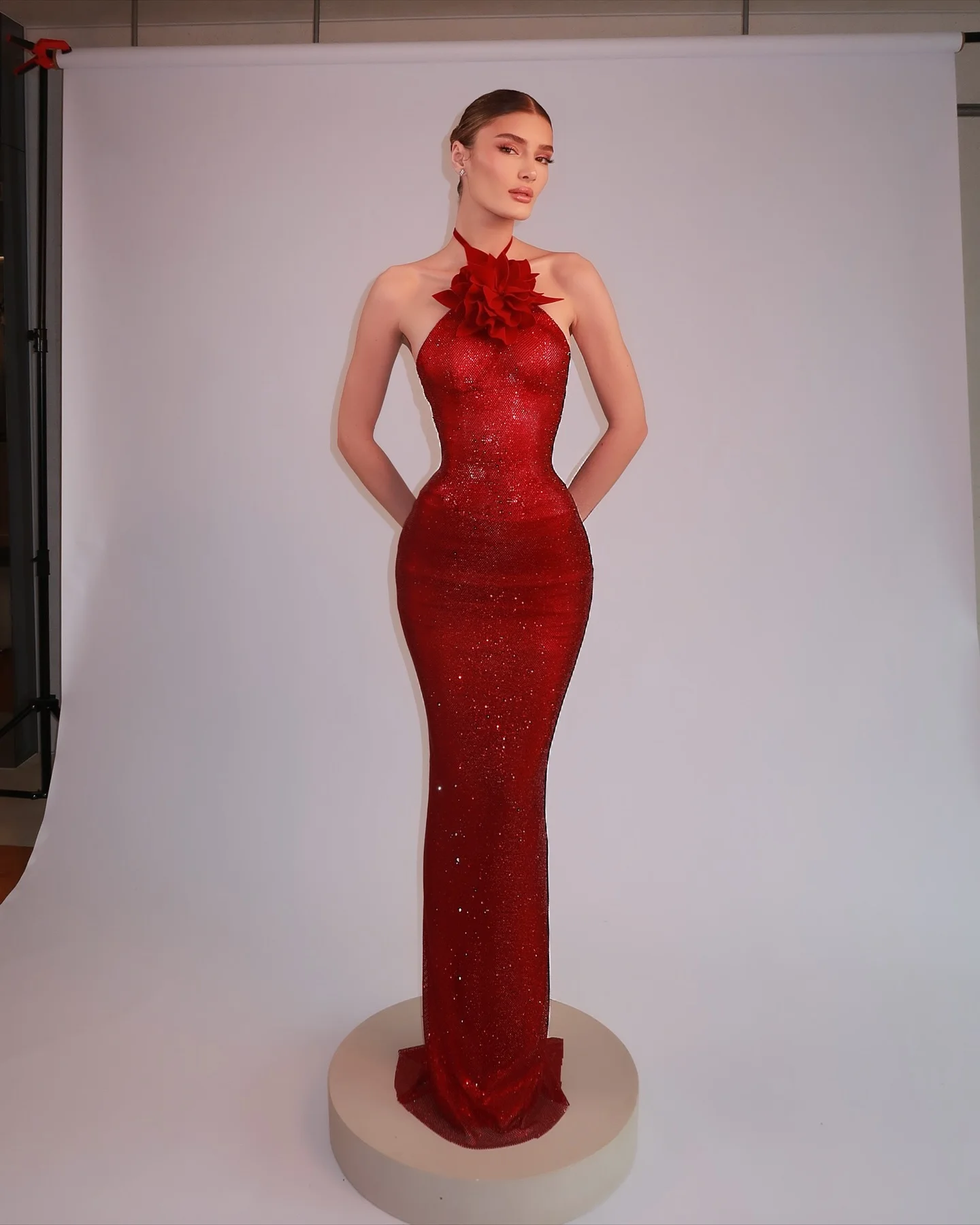 

2025 New Arrival Women Sexy Halter Shinning Rhinestones Backless Bodycon Long Dress Celebrate Nightclub Party Wedding Outfit