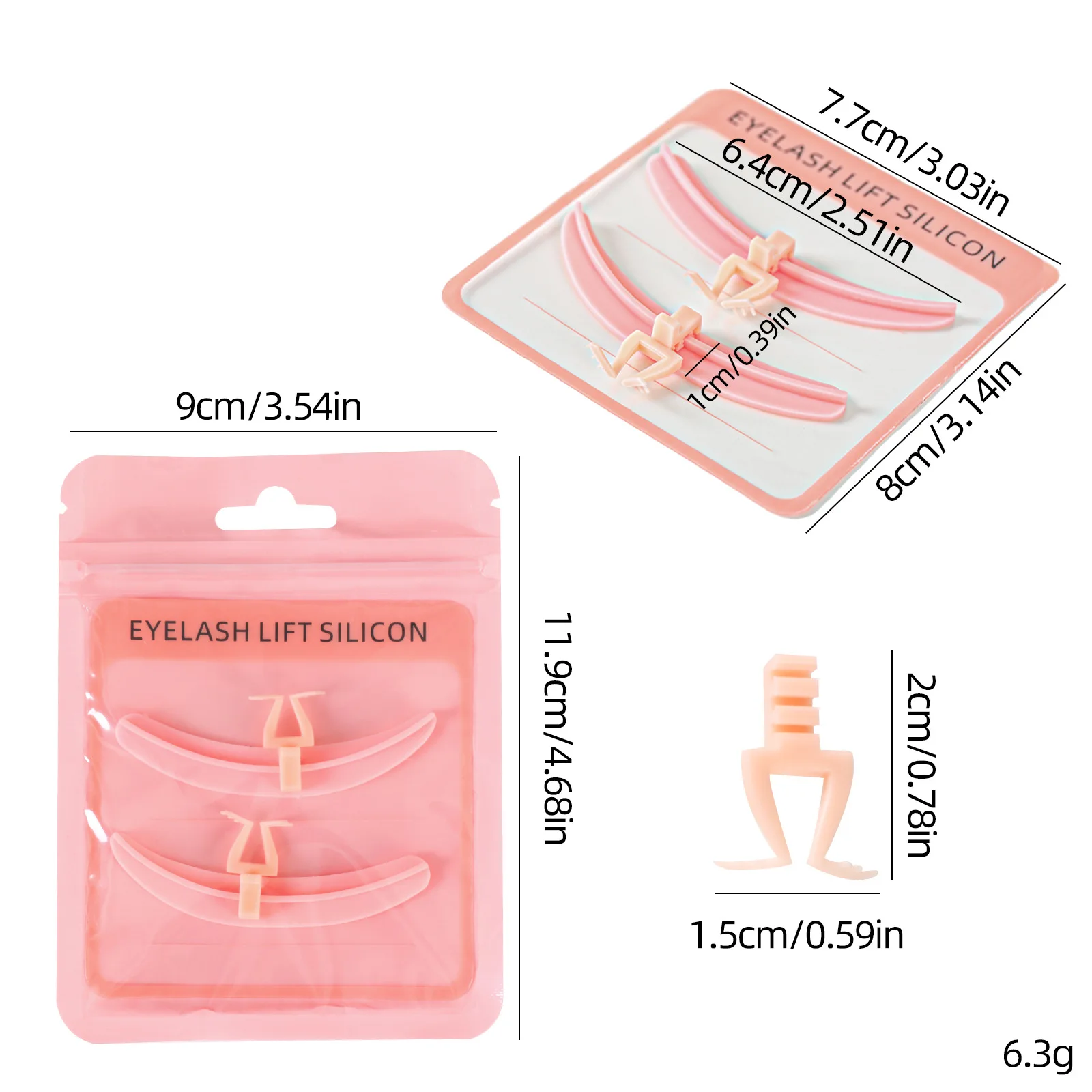 Separatore per ciglia Estensione per ciglia Accessori per sollevamento ciglia Cuscinetti in silicone riutilizzabili Strumenti per trucco professionale per ciglia per principianti