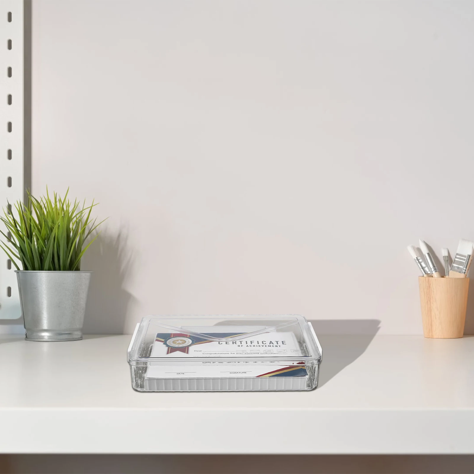 

Transparent Document Box Large Capacity Plastic File Organizer Storage Case Magazine Storage Box Clear File Folder