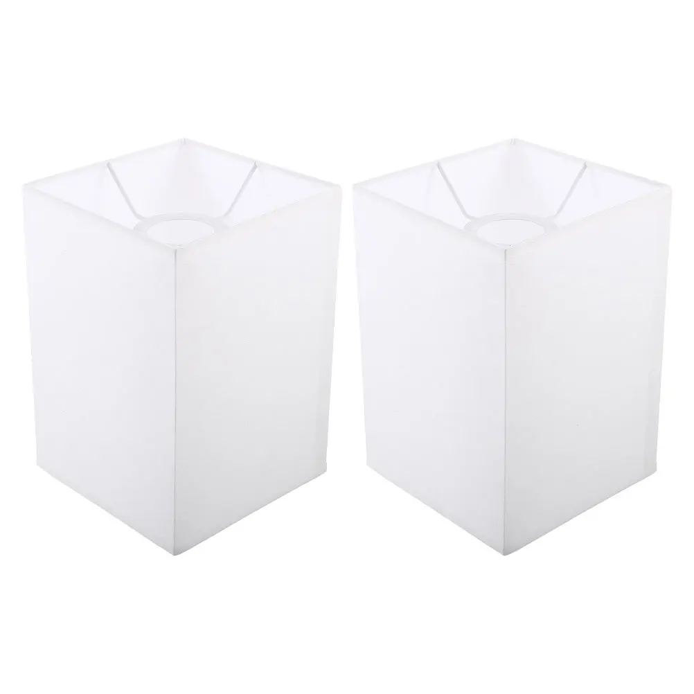 

2Pcs Household Lampshade Covers Square Cloth Lampshade for Table Lamp E27 Base Easy Install Light Diffusion for Dining Area Desk
