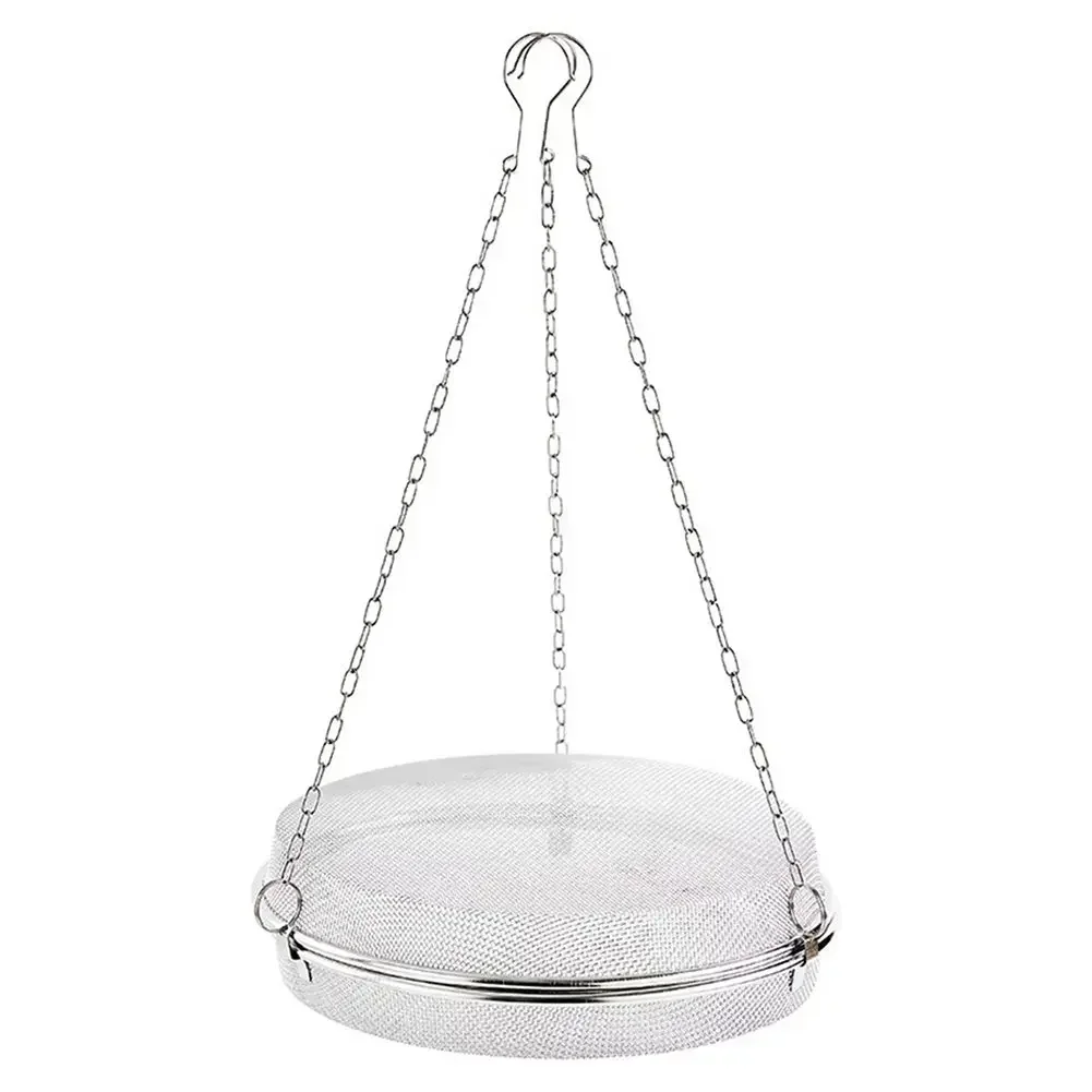 1pc Stainless Steel Drying Basket Round Sieve Hanging Drying Vegetable Net Anti-fly Artifact Drying Small Fish Kitchen Tool