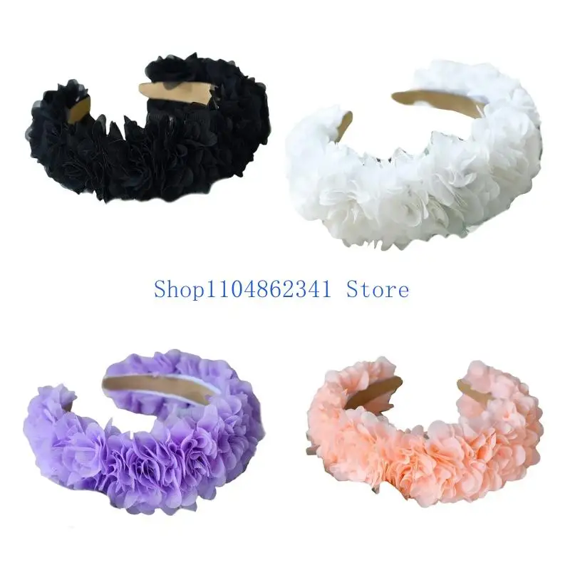 

5asd Flower Headbands For Women Creative Hairband Comfortable Hairpiece Modern Floral Hair Accessory For Casual Prom Wear