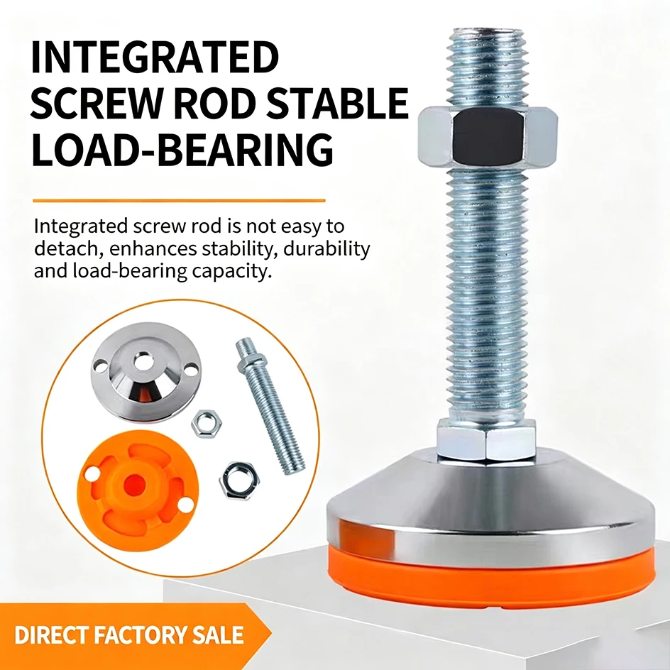 1/2/3/4pcs Heavy Metal Foot Cup/Fixed Foundation Screw/Adjustable Foot/Anti Slip Shock Absorber Support Foot M8 M10 M12 M14 M16