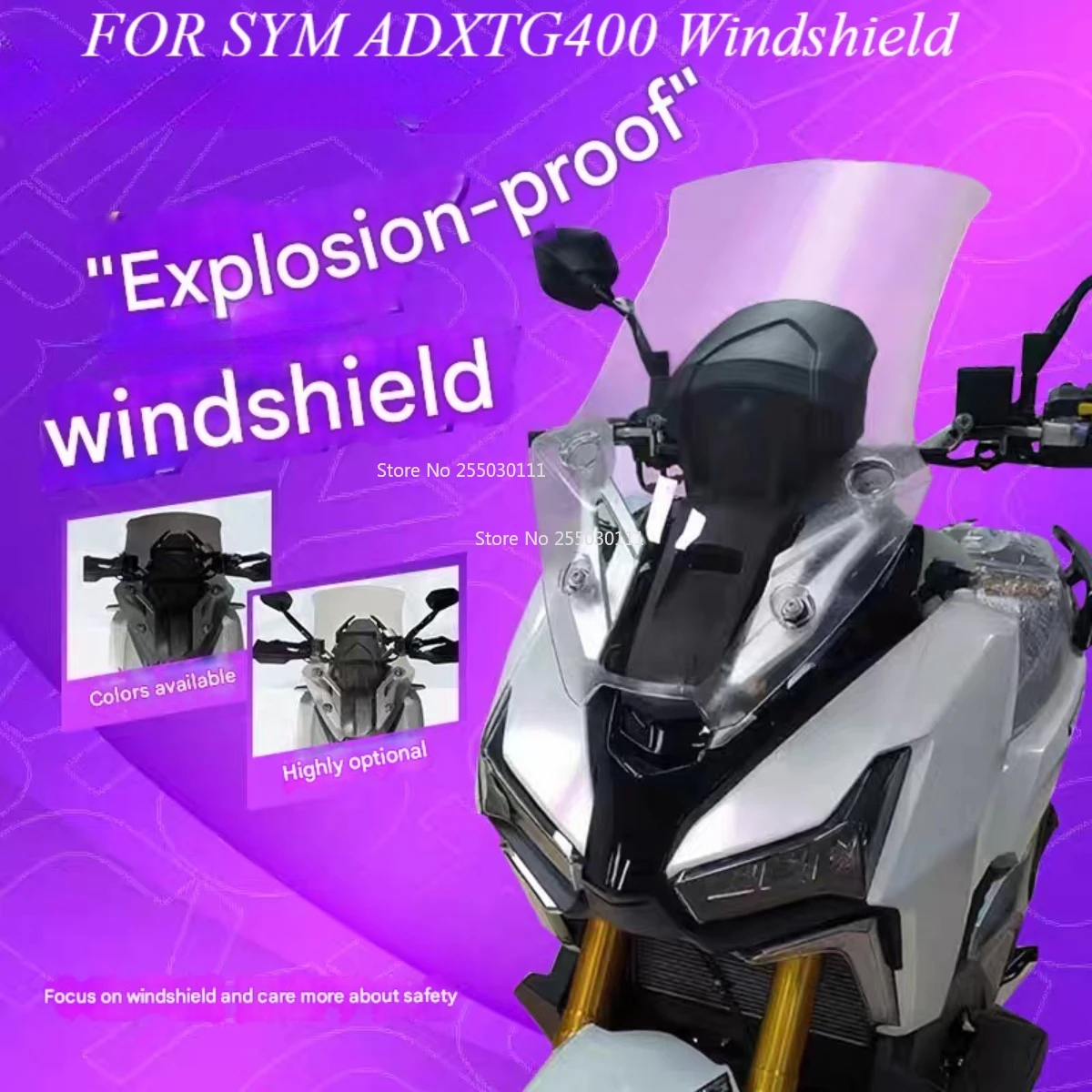 

FOR SYM ADXTG400 ADXTG 400 Motorcycle part Windshield Windscreen Wind Deflector Reduce wind resistance Accessories crystal clear