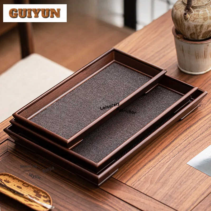 

Бамбуковый поднос для чая в китайском стиле, тарелка с сухофруктами, доска для хранения кофе, подставка для чайника, посуда для сервировки чайной церемонии, принадлежности