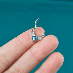 Dreamlee Opal Daith Tragus Nose Clicker Hoop Piercing Ear Helix Rook Stud Earrings Body Jewelry
