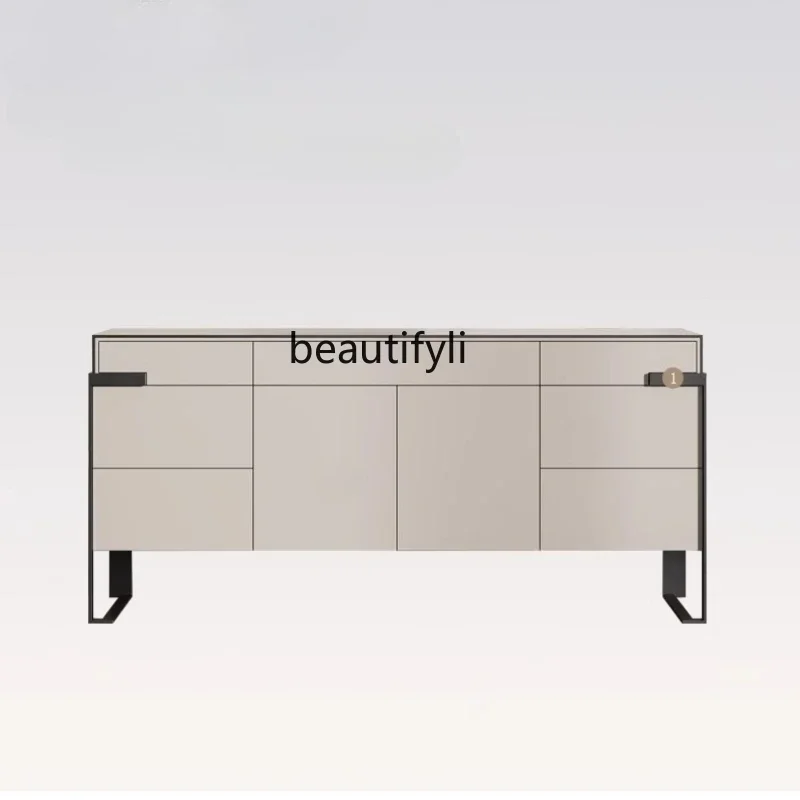 

Italian light luxury simple luxury dining side chest simple modern wine cabinet metal locker9338