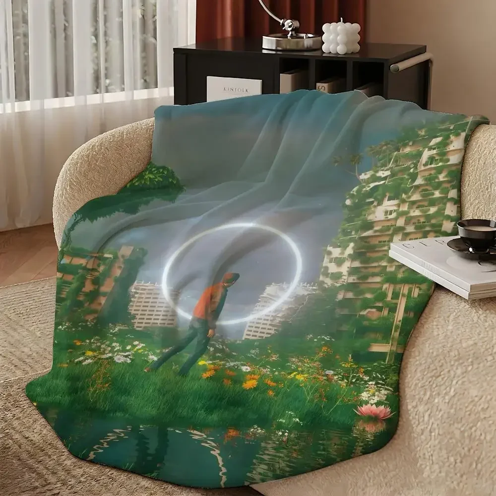 music I-Imagine Dragons-s Throw Warm Soft Flannel Blanket, Multi-use for Sofa Bed Camping Travel Nap