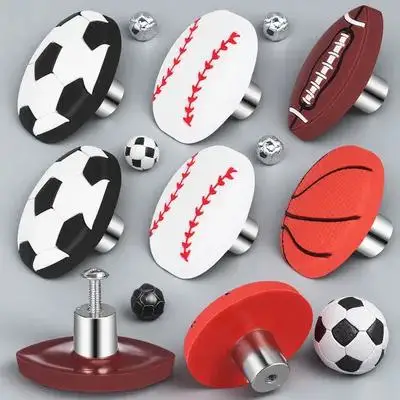 

8Pcs Sports Ball Dresser Knobs Basketball Soccer Football Baseball Kids Drawer Handles Cartoon Furniture Decor