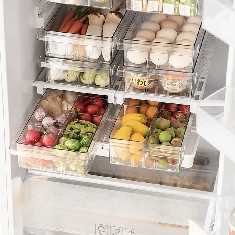 

Kitchen Refrigerator Storage Box, Drawer Style Fresh-keeping Box, Refrigerator Specific Food Grade Fruit and Egg Sorting