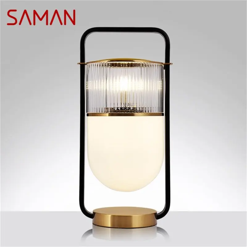 

SAMAN Modern Luxury Table Lamp Simple Design Desk Light Decorative for Home Living Room