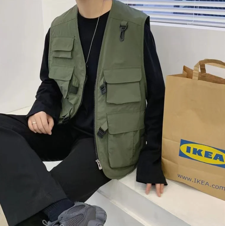 Fashion trend loose casual sleeveless vest men's and women's jacket 2025 spring/summer new women's clothing