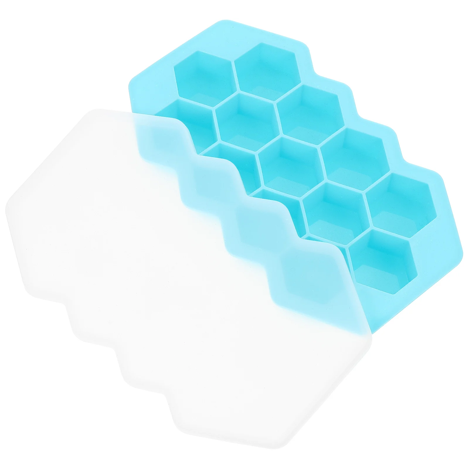

13 Honeycomb Ice Cube Trays Blue Silica Gel Mold Leak Free Non Crack Cover Dust Proof Home Use Ice Making Kitchen Gadgets