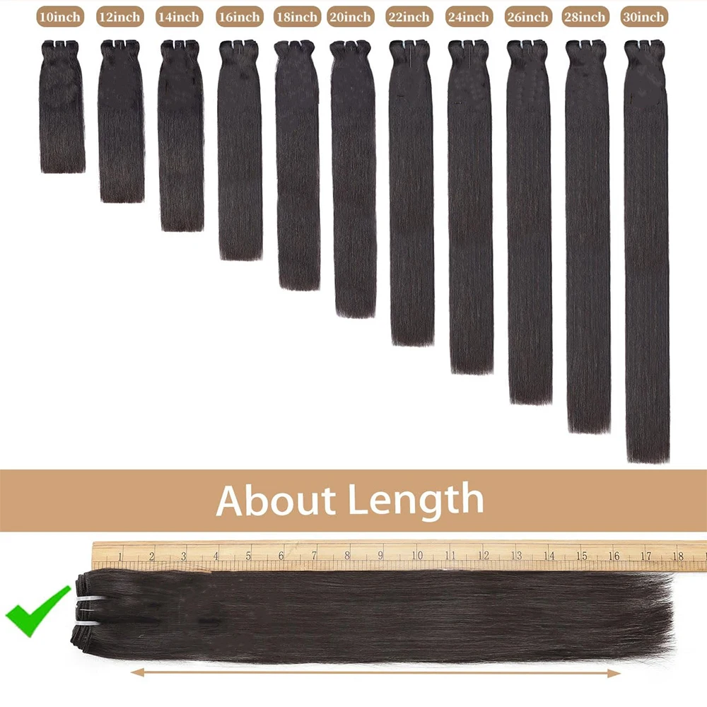 100% Bundel Rambut Mentah Vietnam Manusia Super Ganda Ditarik 16A Bundel Rambut Perawan Lurus Rambut Manusia Menenun Ekstensi Ujung Tebal