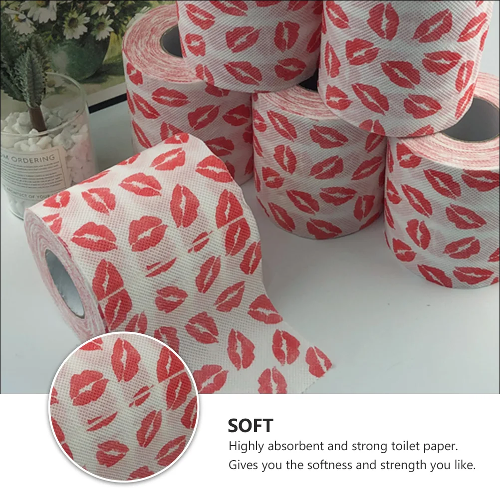 Red Lipstick Printed Roll Pattern Napkin Decorative Printing Tissue Restaurants Napkins Toilet