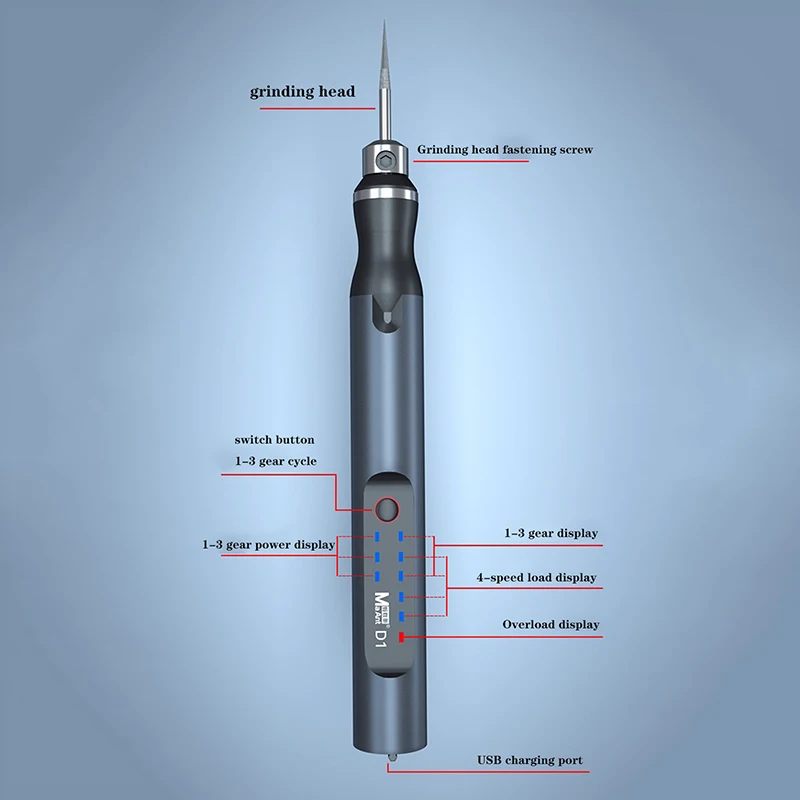 MaAnt Smart Schleifen Stift USB Lade High Speed Drei Getriebe Einstellbare Schleifen Polieren Schneiden Stanzen Demontage Gravur