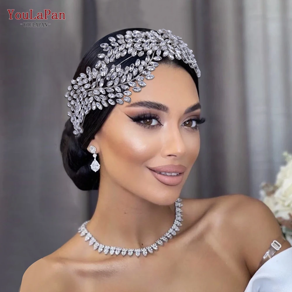 YouLaPan – bandeau de mariée en strass, couronne diadème, accessoires pour cheveux de mariage, spectacle de coiffure pour femme, hp4444