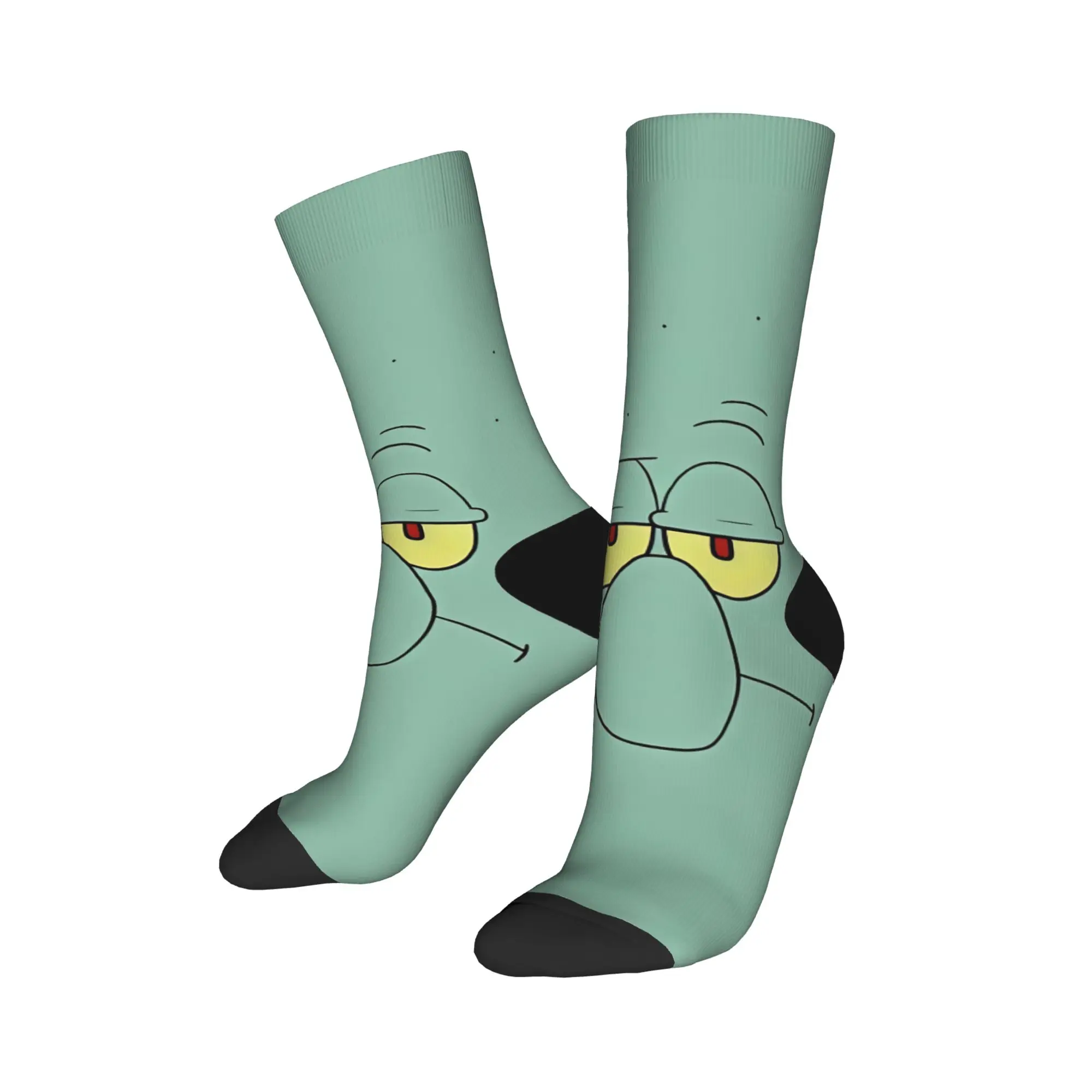 SpongeBobs Socks Squidwards Modern Stockings Men Medium Soft Climbing Socks Winter Graphic Non-Slip Socks