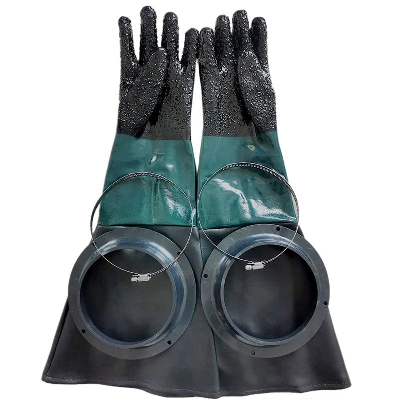 

3X Sandblasting Gloves Sandblaster Parts 60Cm With O Rings For Sandblast Cabinet