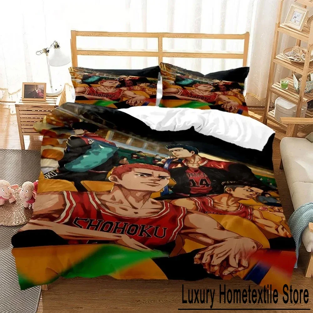 3D Printing Slam Dunk Anime Bedding Set Duvet Cover Bed Set Quilt Cover Pillowcase Comforter king Queen Size Boys Adult Bedding